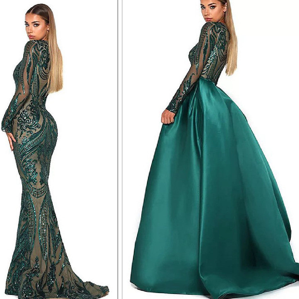 Womens Dark Green Wedding Dress Image 4