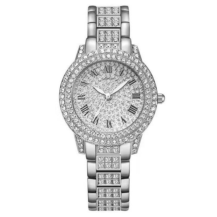 Womens Diamond Fashion Roman Quartz Watch Five-piece Set Image 4