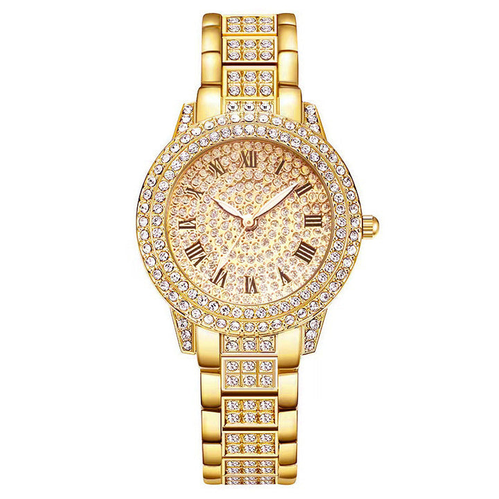 Womens Diamond Fashion Roman Quartz Watch Five-piece Set Image 9