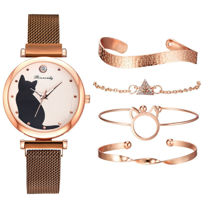 Womens cat watch bracelet set Image 8