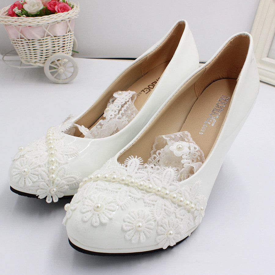 Womens Wedding Dress High Heels Image 1