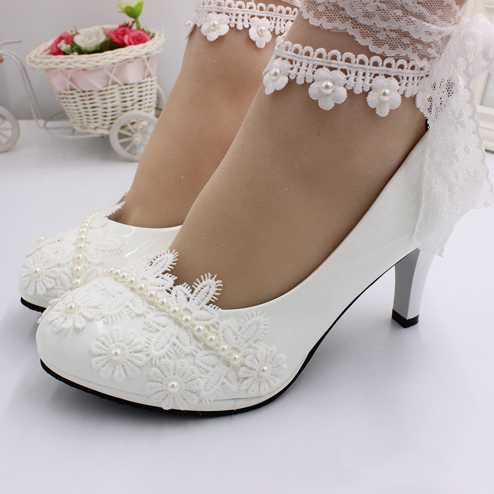 Womens Wedding Dress High Heels Image 2