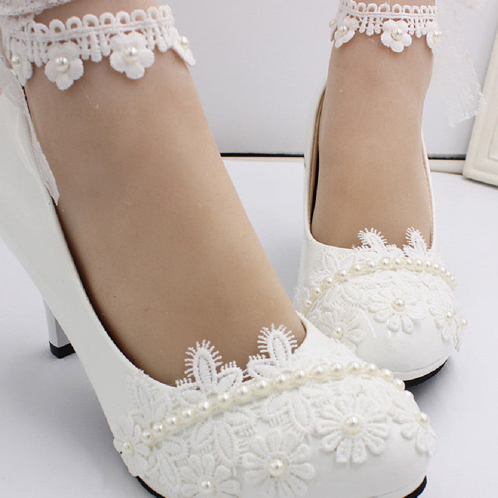 Womens Wedding Dress High Heels Image 3