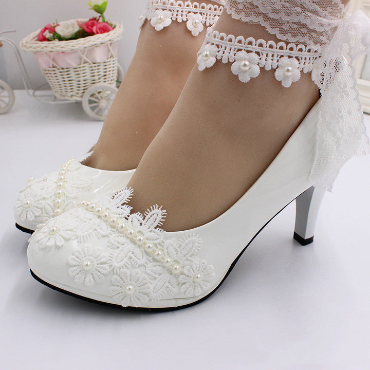 Womens Wedding Dress High Heels Image 7