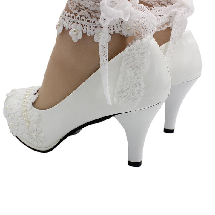 Womens Wedding Dress High Heels Image 8