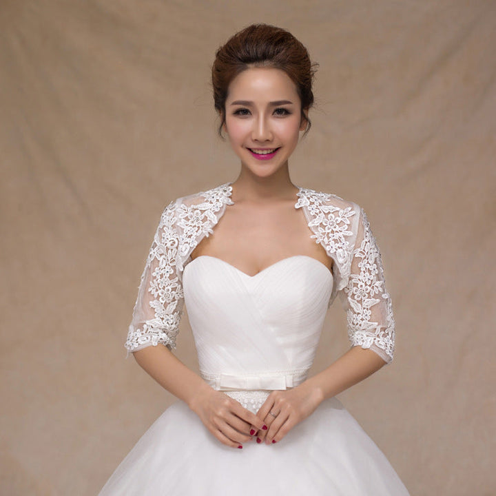 Lace Vest Long Sleeve Wedding Dress Vest Wedding Small Coat Image 1