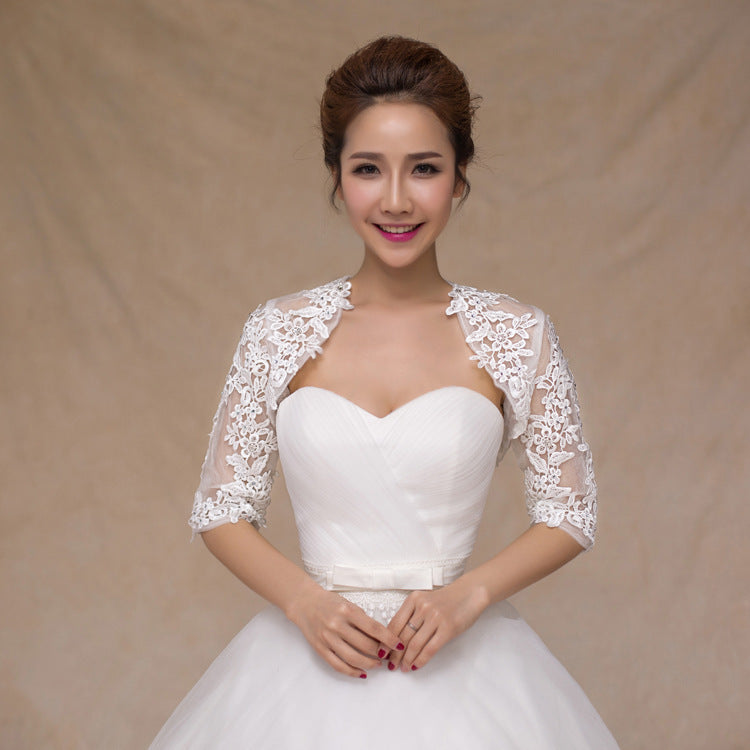 Lace Vest Long Sleeve Wedding Dress Vest Wedding Small Coat Image 1