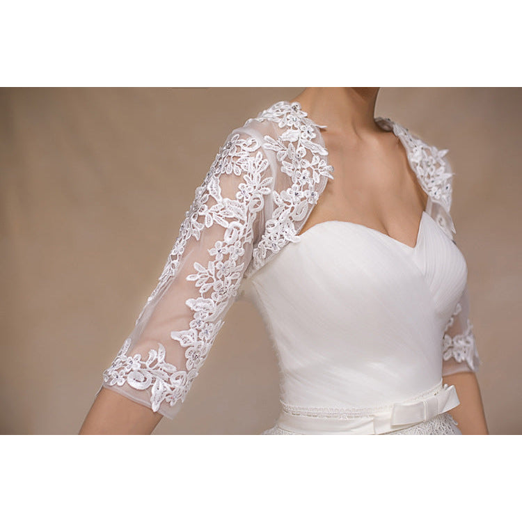 Lace Vest Long Sleeve Wedding Dress Vest Wedding Small Coat Image 4