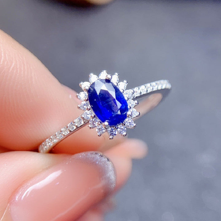 Natural Sapphire Ring S925 Silver Female Accessories Main Stone Image 9