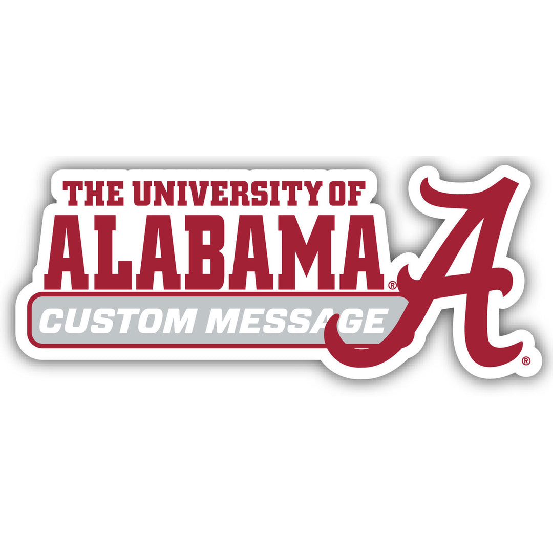 Alabama Crimson Tide 4-Inch Wide Customizable Vinyl Decal Sticker Officially Licensed Collegiate Product Image 1