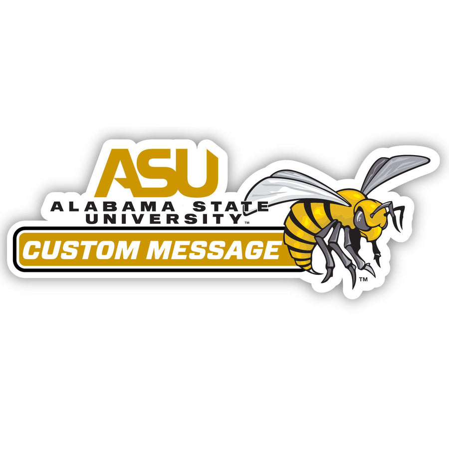 Alabama State University 4-Inch Wide Customizable Vinyl Decal Sticker Officially Licensed Collegiate Product Image 1