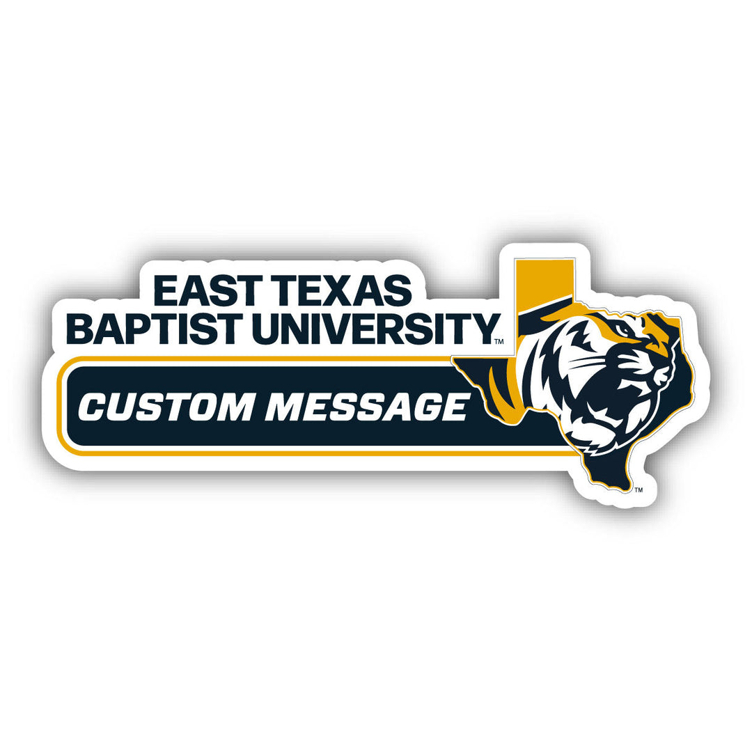 East Texas Baptist University 4-Inch Wide Customizable Vinyl Decal Sticker Officially Licensed Collegiate Product Image 1