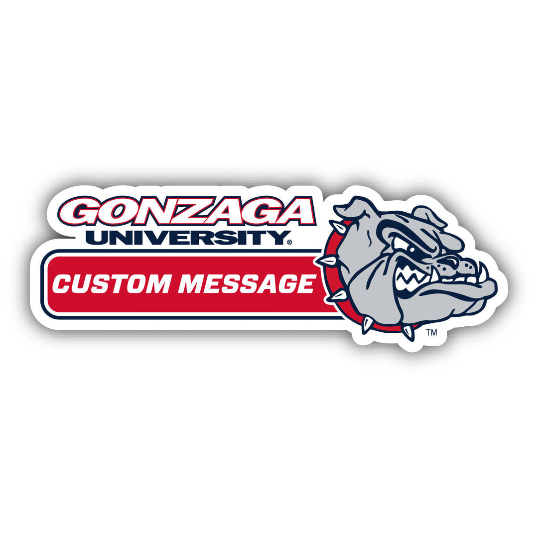 Gonzaga Bulldogs 4-Inch Wide Customizable Vinyl Decal Sticker Officially Licensed Collegiate Product Image 1