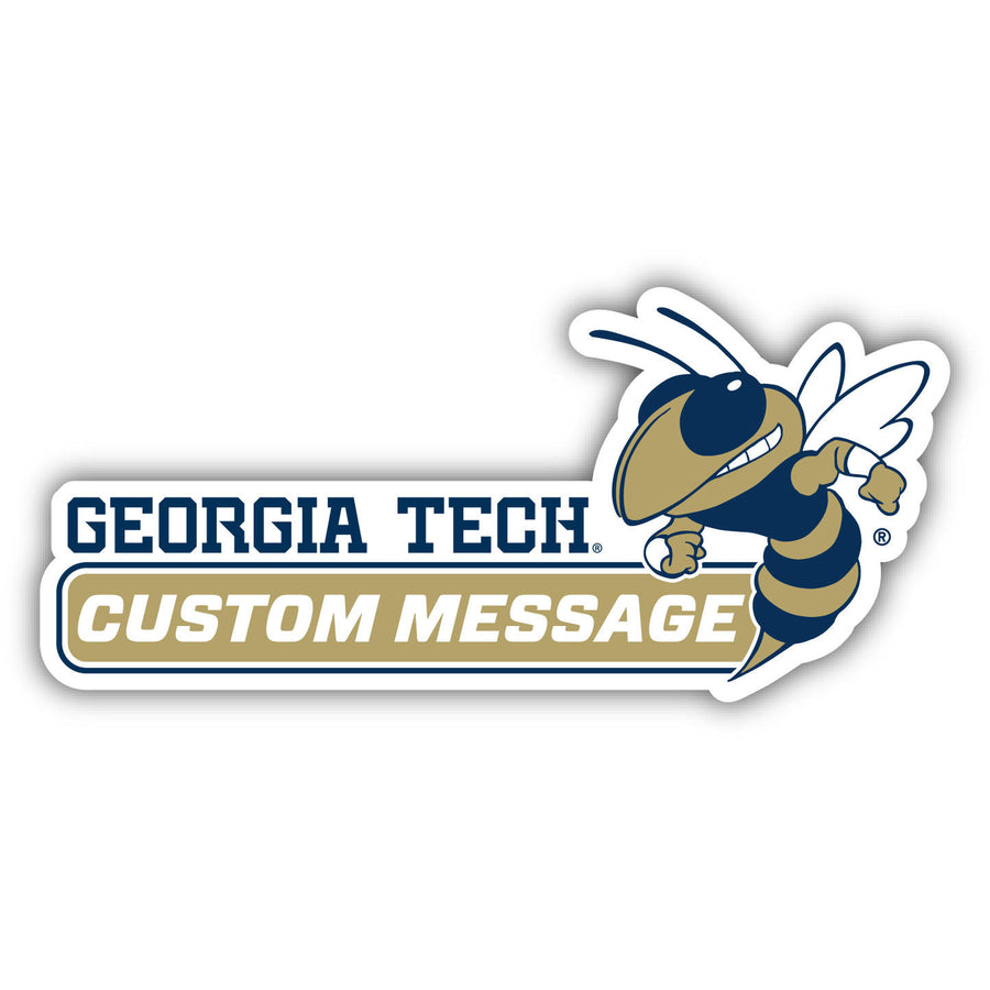 Georgia Tech Yellow Jackets 4-Inch Wide Customizable Vinyl Decal Sticker Officially Licensed Collegiate Product Image 1