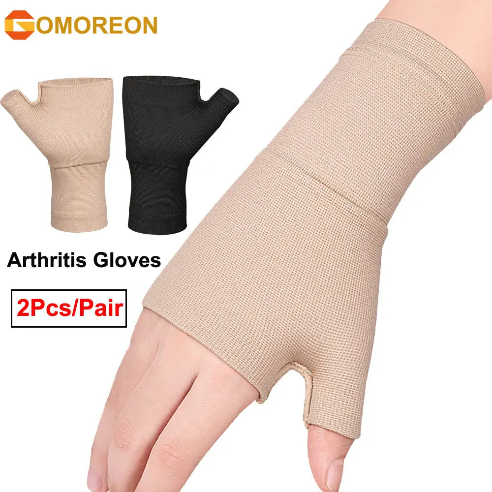 Compression Arthritis Gloves Unisex Support Sleeve Black Beige S M L XL Image 1