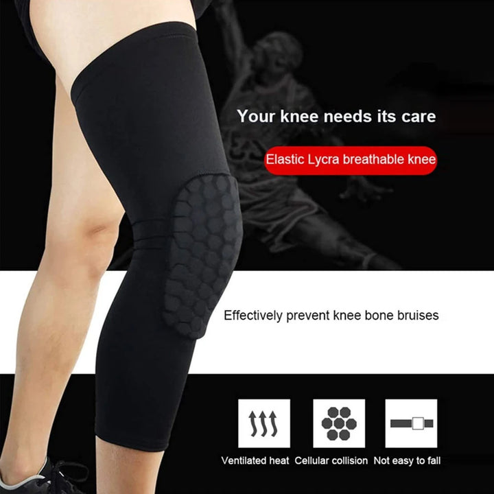 Kids Sports Knee Pads Honeycomb Compression Protective Gear for Basketball Cycling Image 2