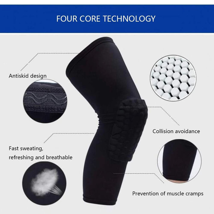 Kids/Youth Sports Honeycomb Compression Knee Pads Guards Protective Gear for BasketballFootballVolleyballCycling Image 3