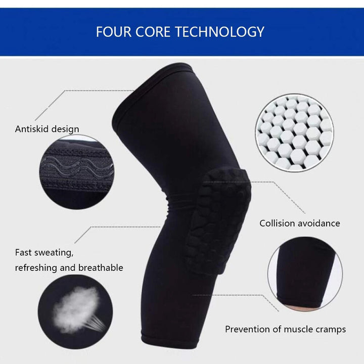 Kids Sports Knee Pads Honeycomb Compression Protective Gear for Basketball Cycling Image 3