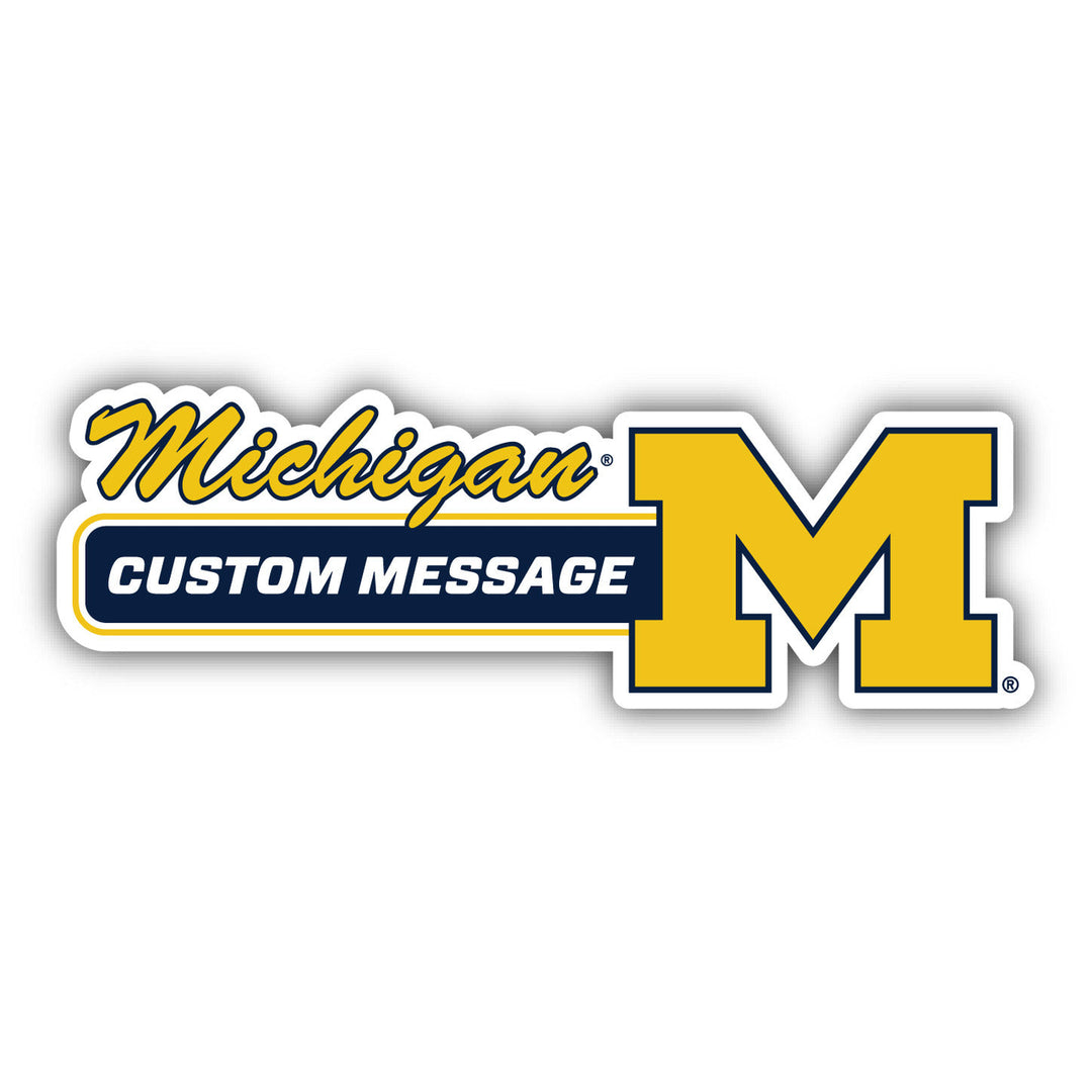 Michigan Wolverines 4-Inch Wide Customizable Vinyl Decal Sticker Officially Licensed Collegiate Product Image 1