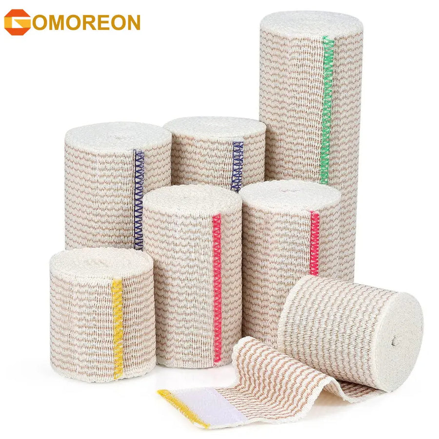 Premium Elastic Bandage Wrap 5-15cm Cotton Latex Free Compression Sports First Aid Image 1