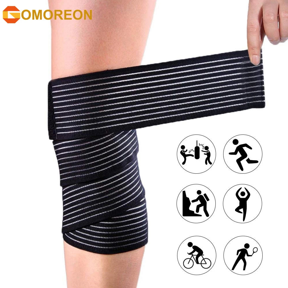 Sports Elastic Compression Knee Bandages Fitness Pressurized Straps for Gym Weight Lifting Squats Leg Compression Image 1