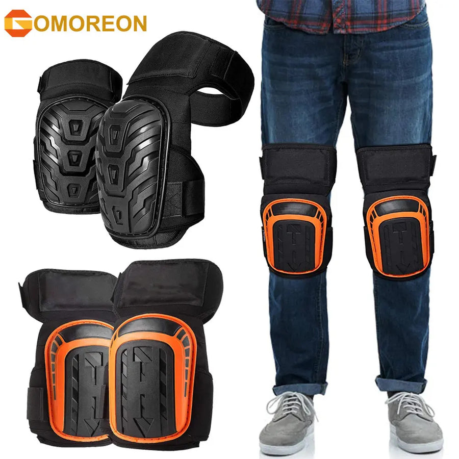 Professional Knee Pads for Construction Work and Gardening Anti-Rolling Heavy Duty Cap Thick Gel Cushion Adjustable Image 1