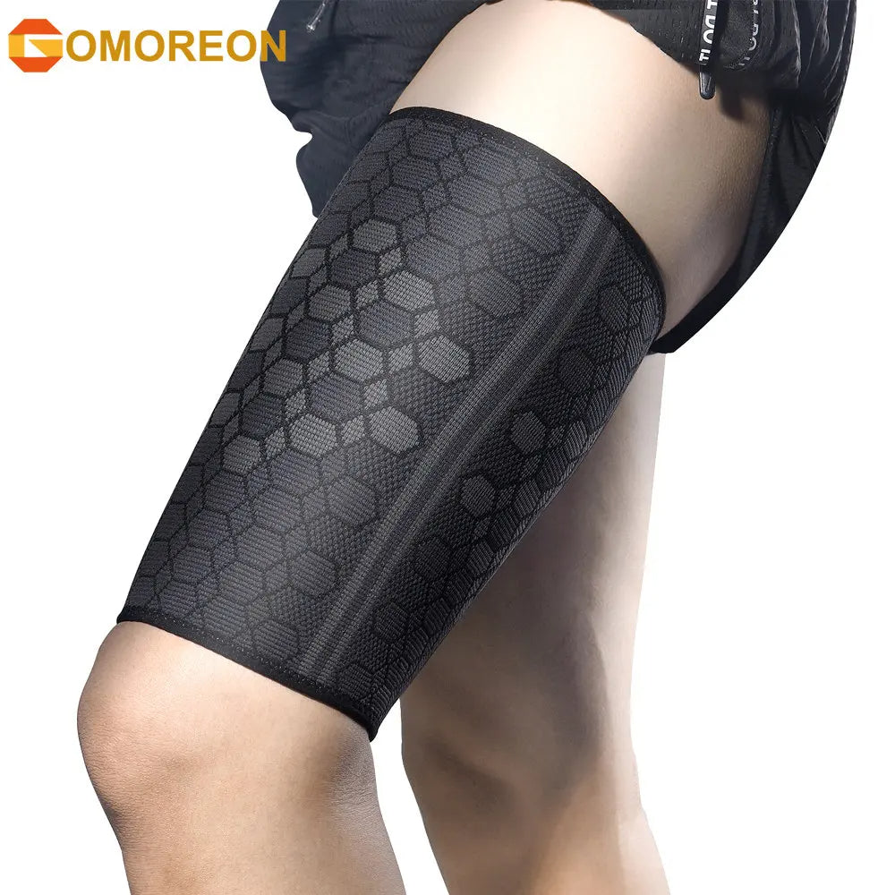 GOMOREON 1Pcs Thigh Compression Sleeves  Quad and Hamstring Support  Upper Leg Sleeves for Men Women Image 1