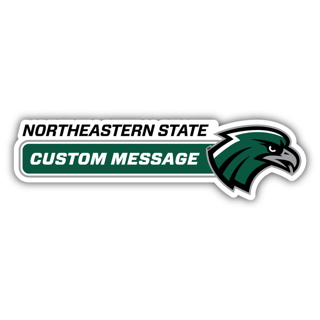 Northeastern State University Riverhawks 4-Inch Wide Customizable Vinyl Decal Sticker Officially Licensed Collegiate Image 1