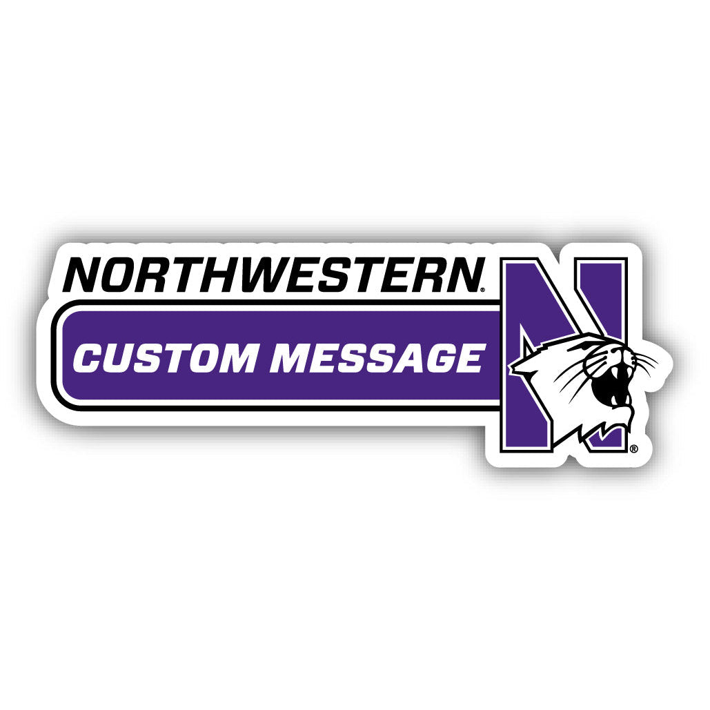 Northwestern University Wildcats 4-Inch Wide Customizable Vinyl Decal Sticker Officially Licensed Collegiate Product Image 1