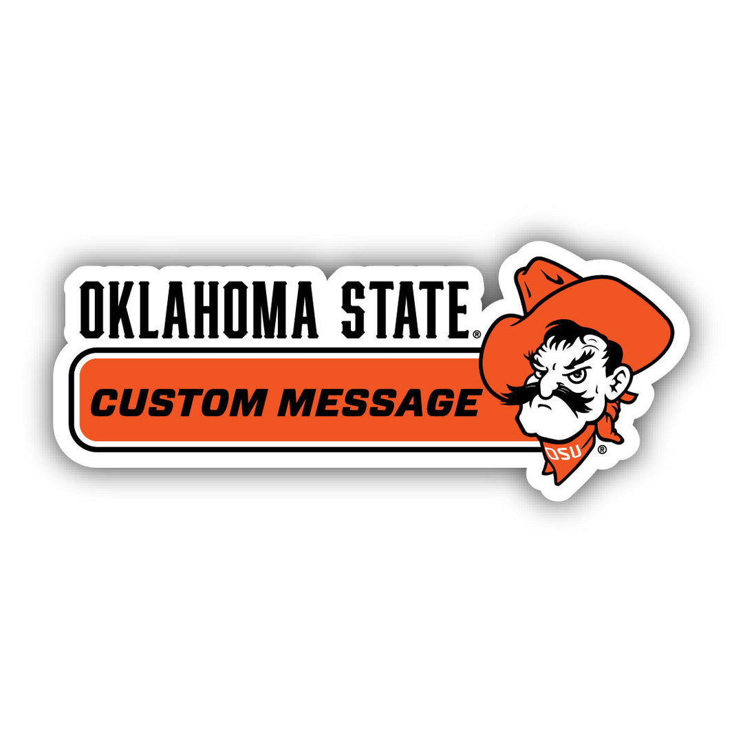 Oklahoma State Cowboys 4-Inch Wide Customizable Vinyl Decal Sticker Officially Licensed Collegiate Product Image 1