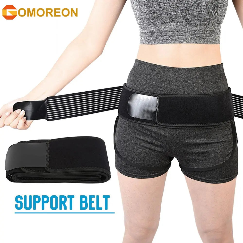 Sacroiliac SI Hip Belt Black Adjustable Pain Relief for Sciatica Lower Back Size M/L Image 1