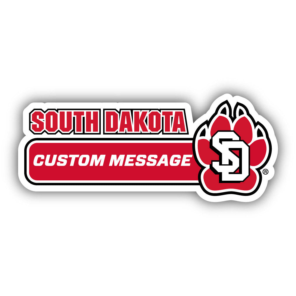 South Dakota Coyotes 4-Inch Wide Customizable Vinyl Decal Sticker Officially Licensed Collegiate Product Image 1