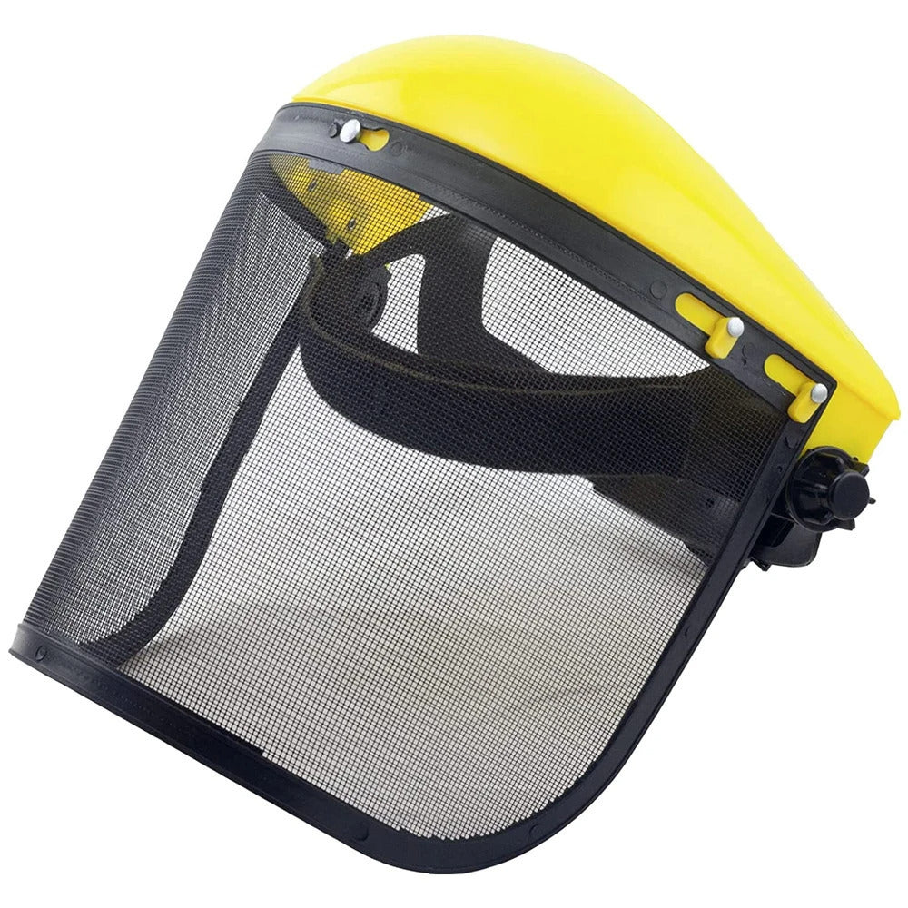 Safety Face Shield with Mesh Visor Protective Mesh Full Face Chainsaw Helmet Hat for Trimmer Gardening Weed Wacker Image 4