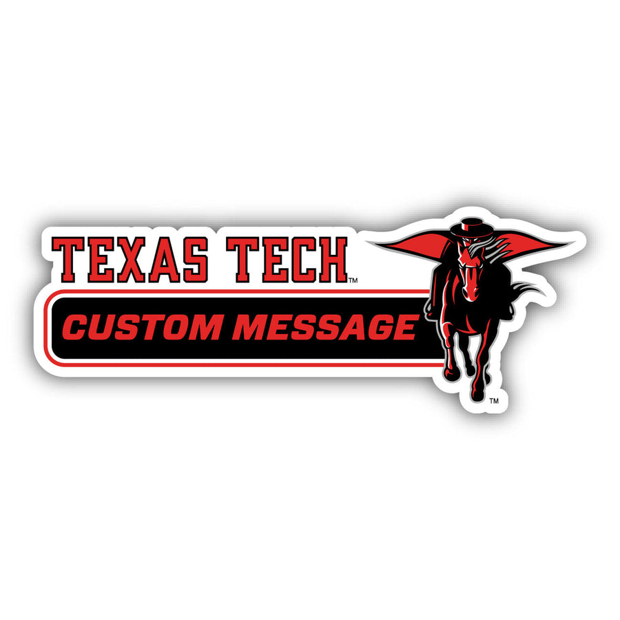 Texas Tech Red Raiders 4-Inch Wide Customizable Vinyl Decal Sticker Officially Licensed Collegiate Product Image 1