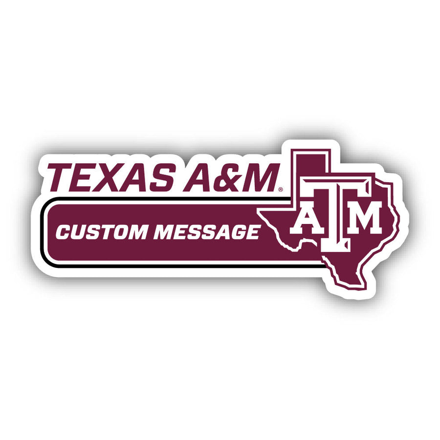 Texas AandM Aggies 4-Inch Wide Customizable Vinyl Decal Sticker Officially Licensed Collegiate Product Image 1