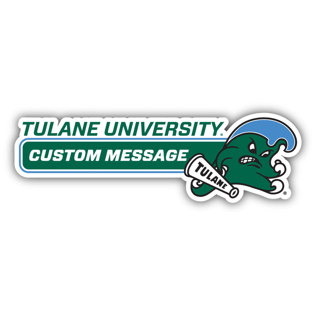 Tulane University Green Wave 4-Inch Wide Customizable Vinyl Decal Sticker Officially Licensed Collegiate Product Image 1