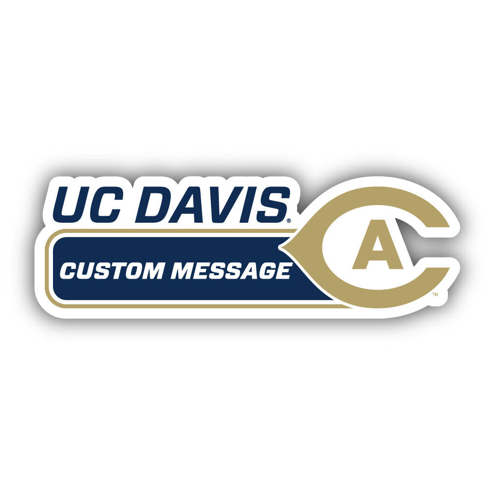 UC Davis Aggies 4-Inch Wide Customizable Vinyl Decal Sticker Officially Licensed Collegiate Product Image 1