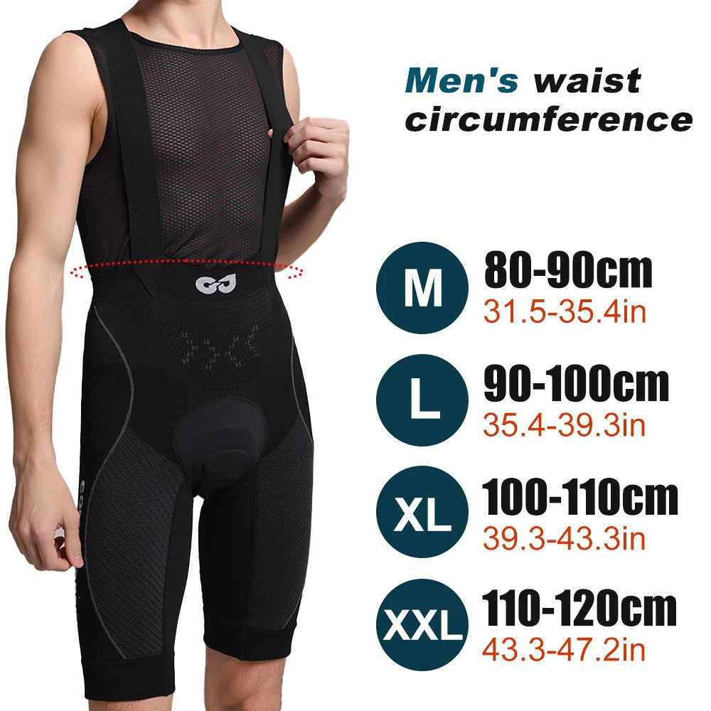 GOMOREON 1Pcs Cycling Shorts Ride Cycling Bib Shorts 3D Gel Padded Mens Cycling Bib Tights Shockproof Pro Team Bike Image 2