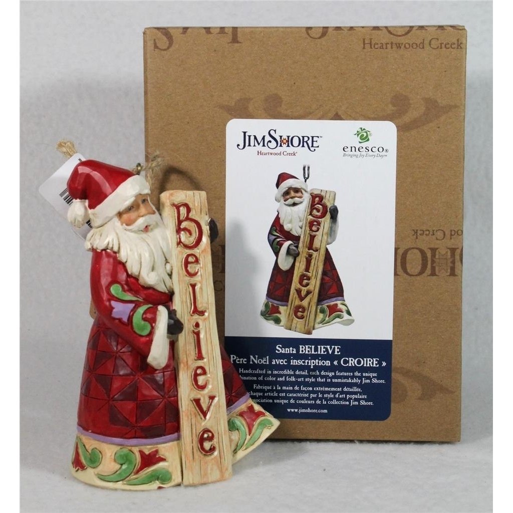 Jim Shore Holiday Ornament Santa BELIEVE - 2024 - in Box 6015512 Image 4