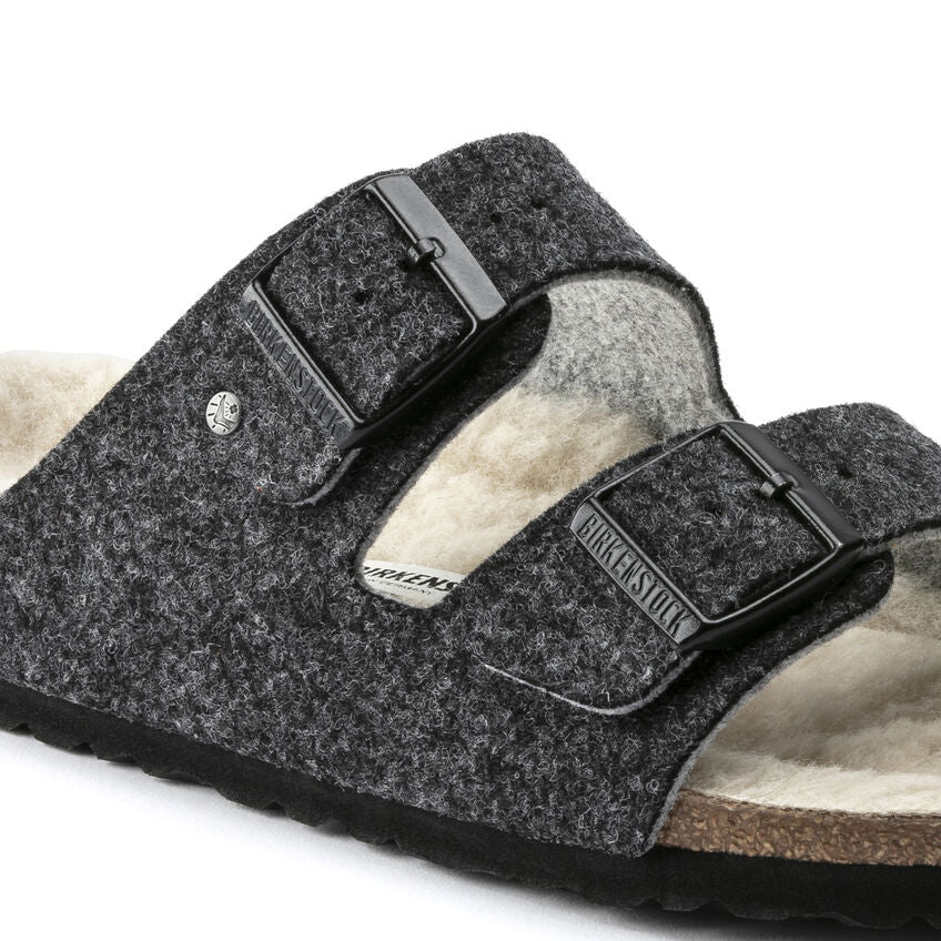 Birkenstock Arizona Wool Felt Sandal Gray Narrow Width 1019488 Unisex Image 3