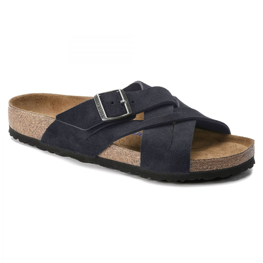 BIRKENSTOCK Womens Lugano Soft Footbed Midnight Suede Sandal (narrow width) - 1020936 MIDNIGHT Image 1