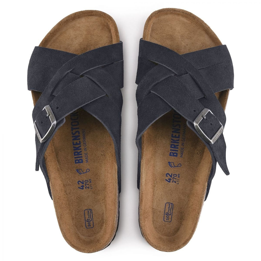 BIRKENSTOCK Womens Lugano Soft Footbed Midnight Suede Sandal (narrow width) - 1020936 MIDNIGHT Image 3