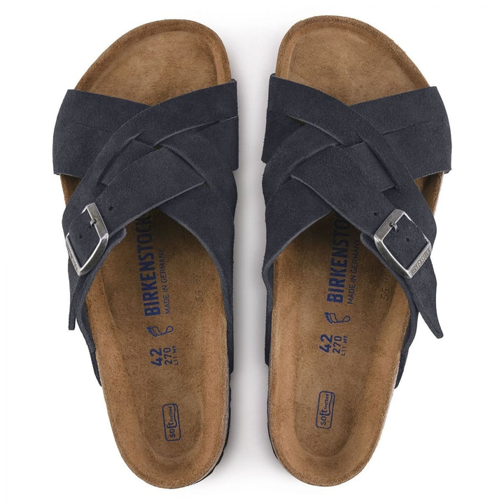 BIRKENSTOCK Womens Lugano Soft Footbed Midnight Suede Sandal (narrow width) - 1020936 MIDNIGHT Image 3