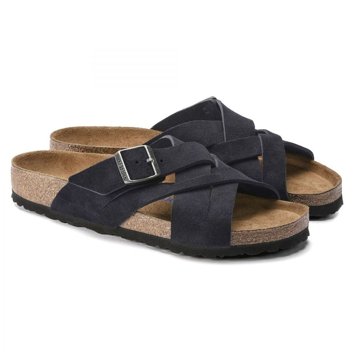 BIRKENSTOCK Womens Lugano Soft Footbed Midnight Suede Sandal (narrow width) - 1020936 MIDNIGHT Image 4