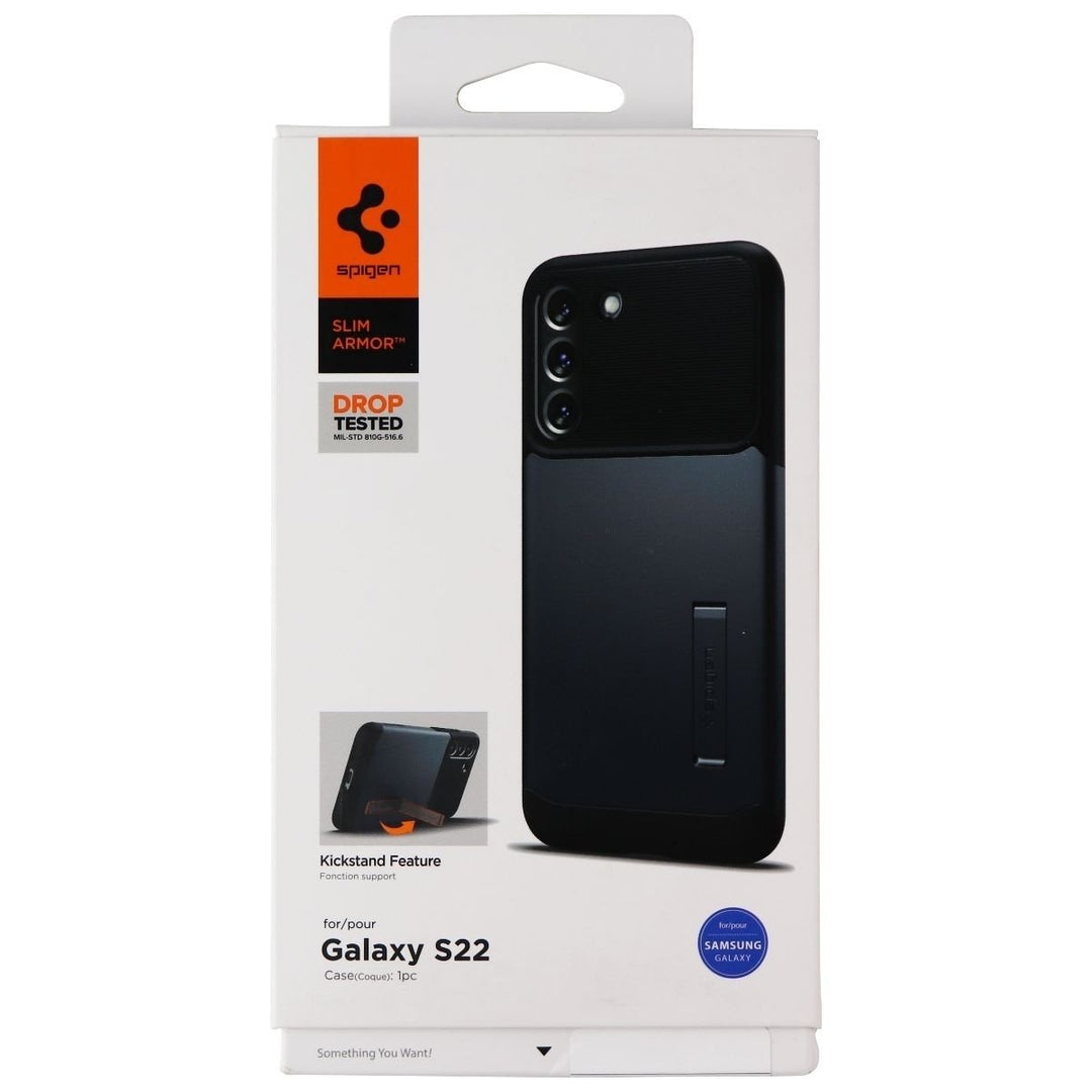 Spigen Slim Armor Case for Samsung Galaxy S22 - Black Image 1