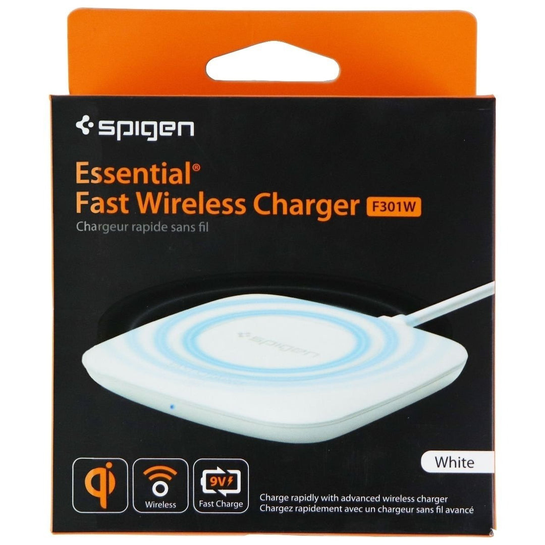 Spigen Essential (9V/1A) Qi Fast Charge Wireless Charger Pad - White Image 1