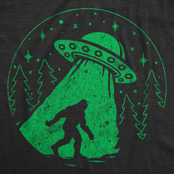 Mens Funny T Shirts Bigfoot Alien Abduction Sarcastic UFO Graphic Tee For Men Image 2