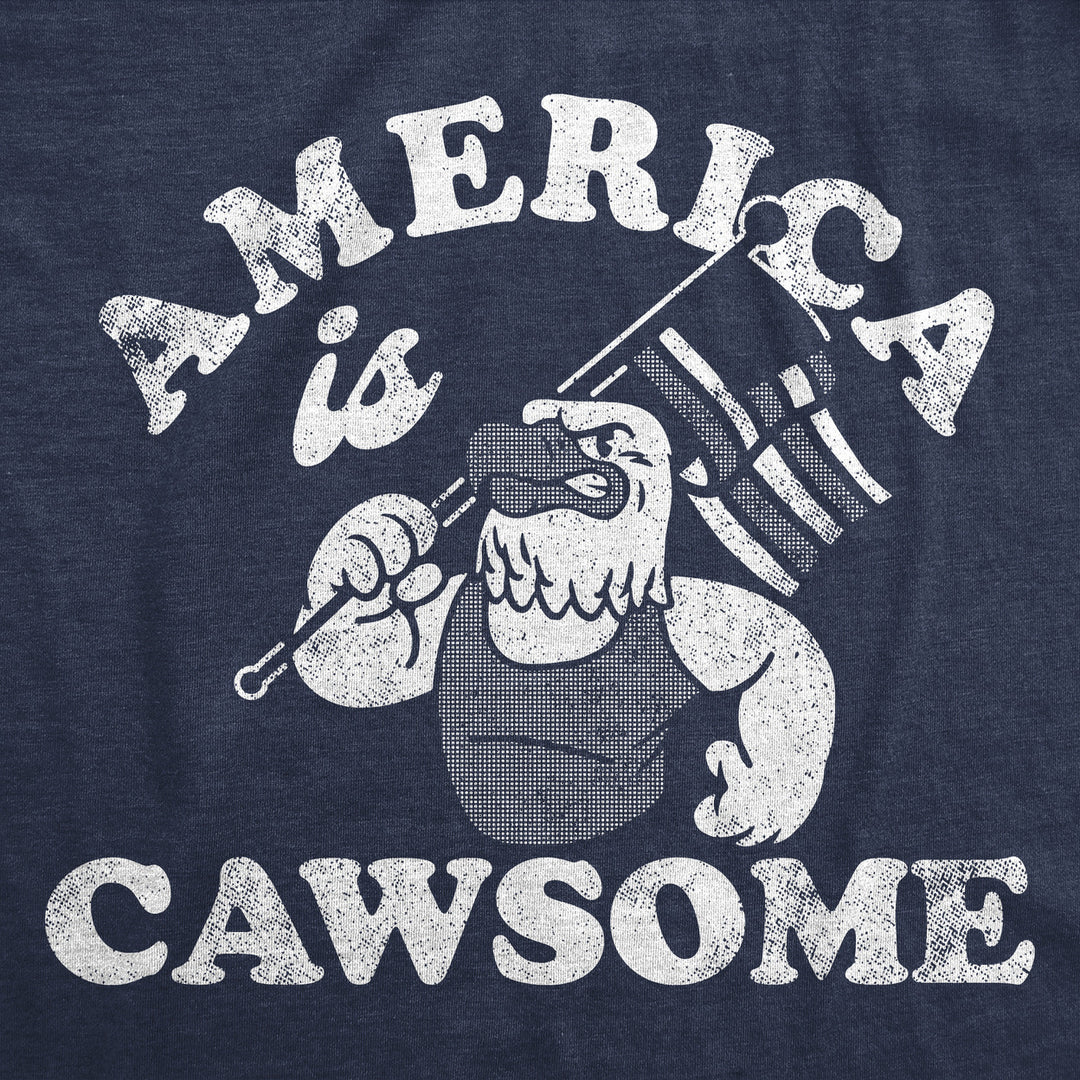 Mens Funny T Shirts America Is Cawsome Sarcastic Fourth Of July Graphic Tee For Men Image 2