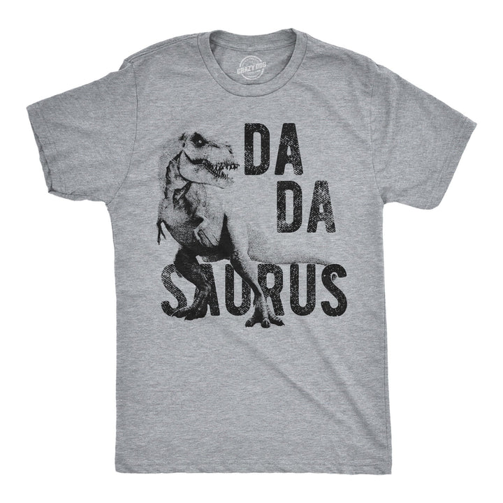 Mens Dadasaurus Trex Tshirt Funny Fathers Day Dinosaur Papa Graphic Novelty Tee Image 3