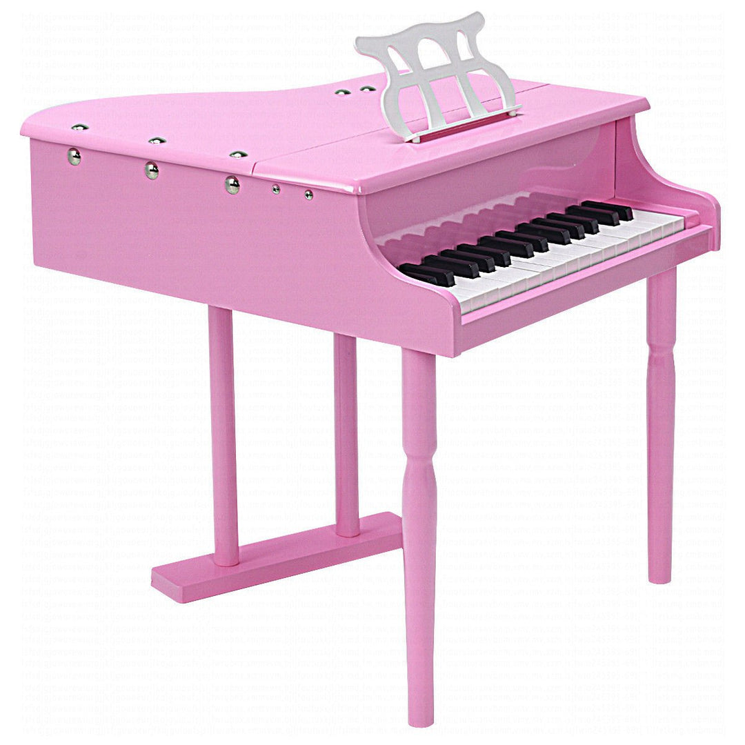 30 key Childs Toy Grand Baby Piano w/ Kids Bench Wood Pink Image 7